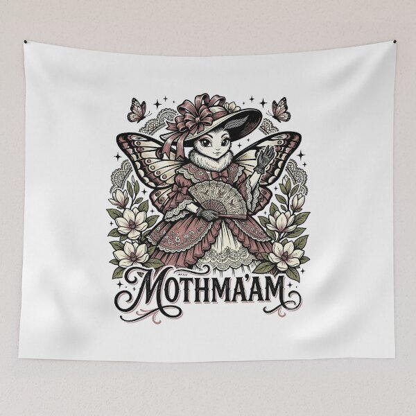 Item preview, Mothma'am Funny Moth Pun Cute Cottagecore Gothic Retro Design designed and sold by get55shirt.