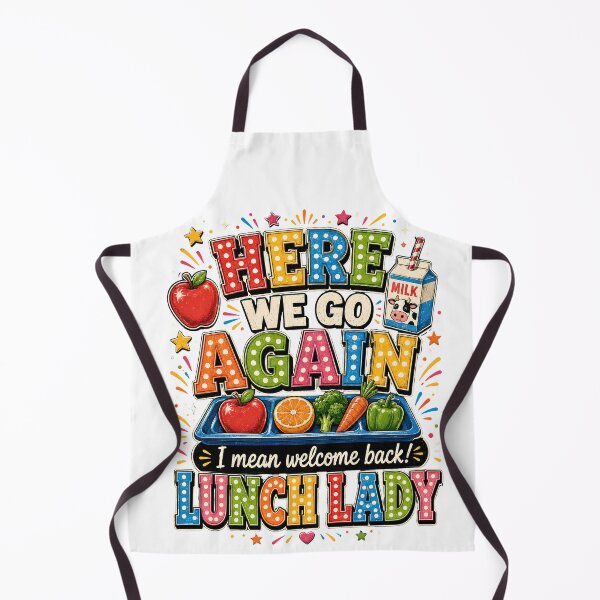 Item preview, Here We Go Again I Mean Welcome Back Lunch Lady T-Shirt, Funny Cafeteria Staff Gift, School Lunch Lady Graphic Tee designed and sold by Velnoxar.