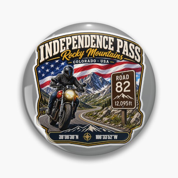 Item preview, Independence Pass Colorado Rocky Mountains Motorcycle Sticker TShirt 05 designed and sold by OuterShellUK.