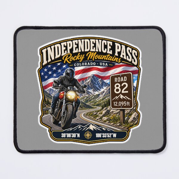 Item preview, Independence Pass Colorado Rocky Mountains Motorcycle Sticker TShirt 05 designed and sold by OuterShellUK.