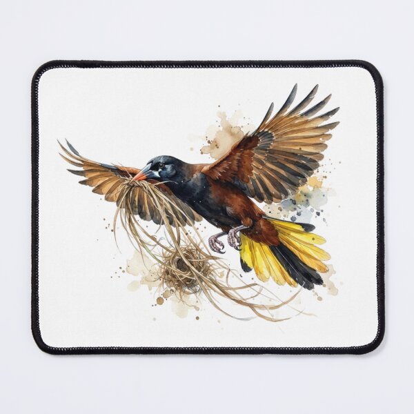 Item preview, Montezuma Oropendola Watercolor Bird in Flight | Tropical Wildlife Art designed and sold by woowstore.