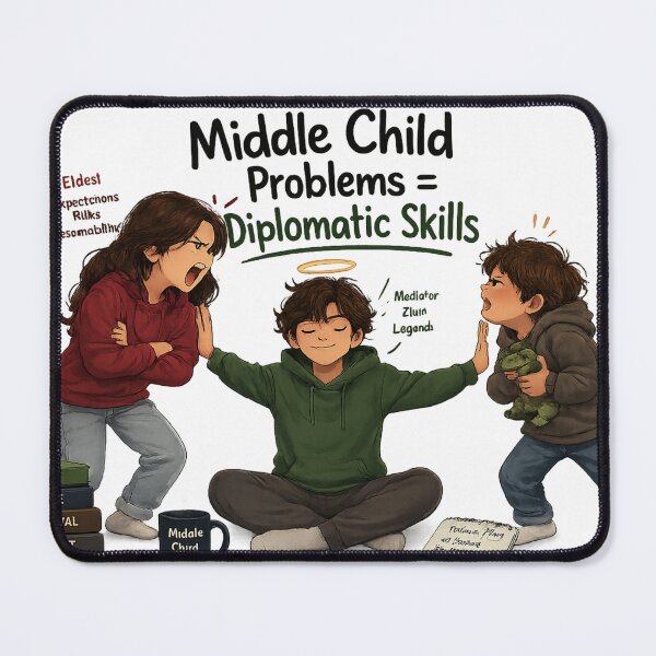 Item preview, Middle Child Problems Diplomatic Skills Funny Sibling Mediator Design designed and sold by irfanshikh.