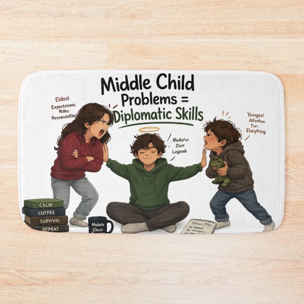 Item preview, Middle Child Problems Diplomatic Skills Funny Sibling Mediator Design designed and sold by irfanshikh.