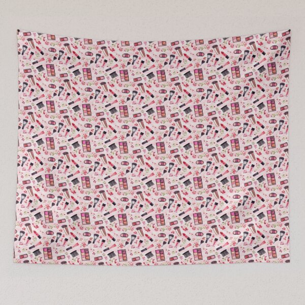 Item preview, Makeup Watercolor Cosmetics Pink Repeat Pattern designed and sold by GraffiTimi.