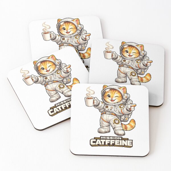 Item preview, Mission Catffeine | Cute Astronaut Cat Coffee Lover Space Illustration designed and sold by Jaani-T.