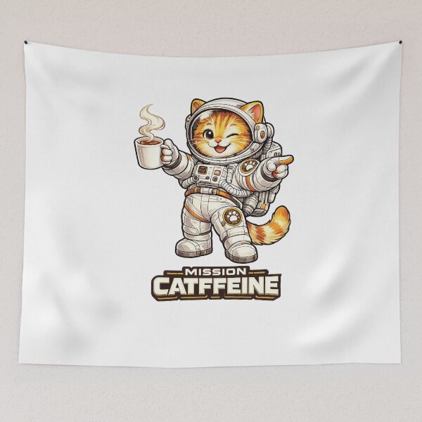 Item preview, Mission Catffeine | Cute Astronaut Cat Coffee Lover Space Illustration designed and sold by Jaani-T.