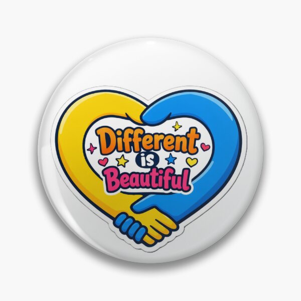 Item preview, Different is Beautiful | Heart Formed by Blue and Yellow Hands designed and sold by Cartoon art with a purpose ❤️ Supporting Althea’s friends .
