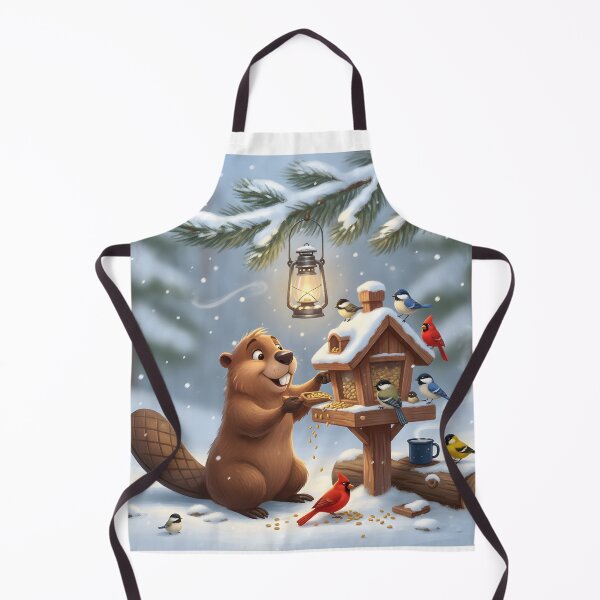 Item preview, Happy Beaver Adventures – Morning at the Winter Bird Feeder designed and sold by Clothes With Smiling Animals Walt Gral.