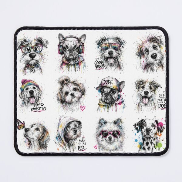 Item preview, Funky Dog Portraits Collection – Colorful Sketch Art Sticker Sheet designed and sold by Krzepcia.