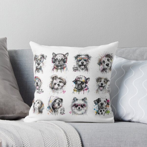 Item preview, Funky Dog Portraits Collection – Colorful Sketch Art Sticker Sheet designed and sold by Krzepcia.