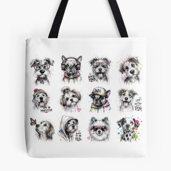 Item preview, Funky Dog Portraits Collection – Colorful Sketch Art Sticker Sheet designed and sold by Krzepcia.