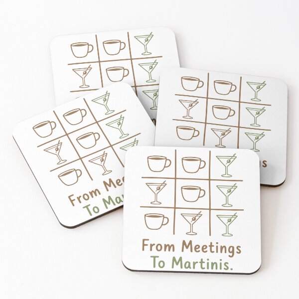 Item preview, From Meetings to Martinis Funny Coffee and Martini Tic Tac Toe Design designed and sold by artCreativeColony.