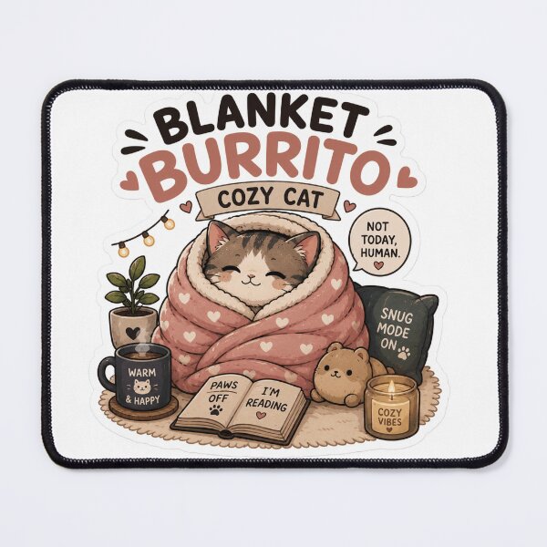 Item preview, Blanket Burrito Kitty Bliss Sticker  designed and sold by Designertanya.