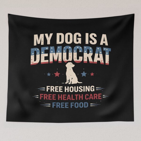 Item preview, My Dog Is A Democrat Funny Political Dog Typography designed and sold by PROPera-design.