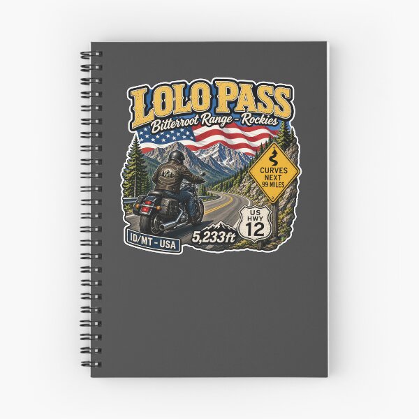 Item preview, Lolo Pass Idaho, Montana Rocky Mountains Motorcycle Sticker TShirt 01 designed and sold by OuterShellUK.