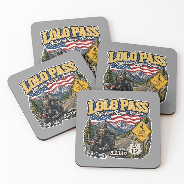 Item preview, Lolo Pass Idaho, Montana Rocky Mountains Motorcycle Sticker TShirt 01 designed and sold by OuterShellUK.