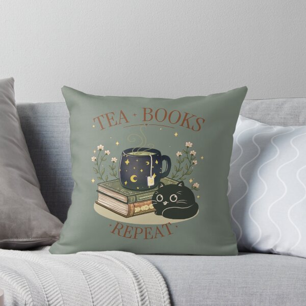 Item preview, Tea Books Repeat Cozy Reading Aesthetic designed and sold by YnaoleDraws.