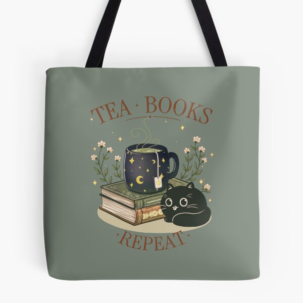 Item preview, Tea Books Repeat Cozy Reading Aesthetic designed and sold by YnaoleDraws.