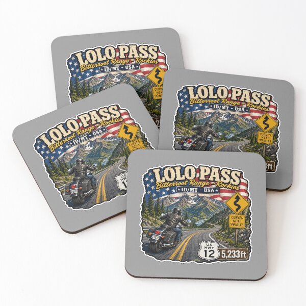 Item preview, Lolo Pass Idaho, Montana Rocky Mountains Motorcycle Sticker TShirt 02 designed and sold by OuterShellUK.