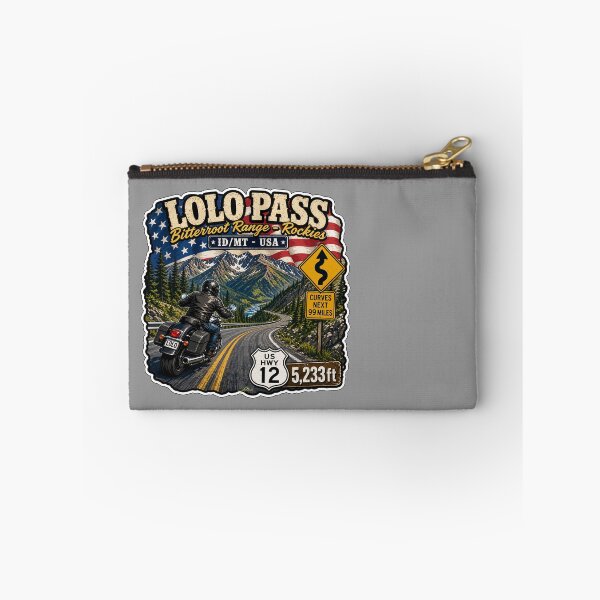 Item preview, Lolo Pass Idaho, Montana Rocky Mountains Motorcycle Sticker TShirt 02 designed and sold by OuterShellUK.