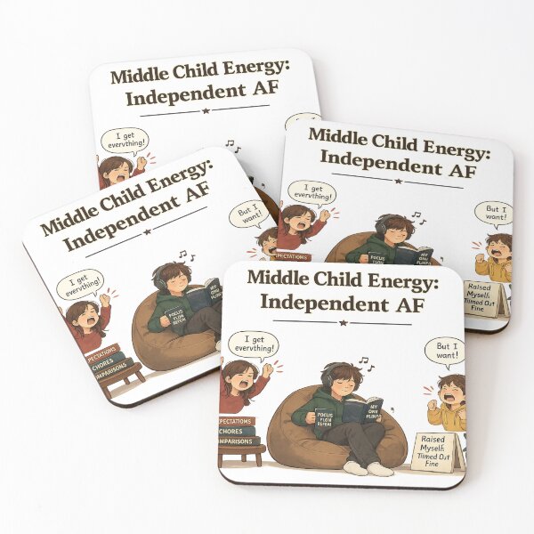 Item preview, Middle Child Energy Independent AF Raised Myself Funny Sibling Humor Design designed and sold by irfanshikh.