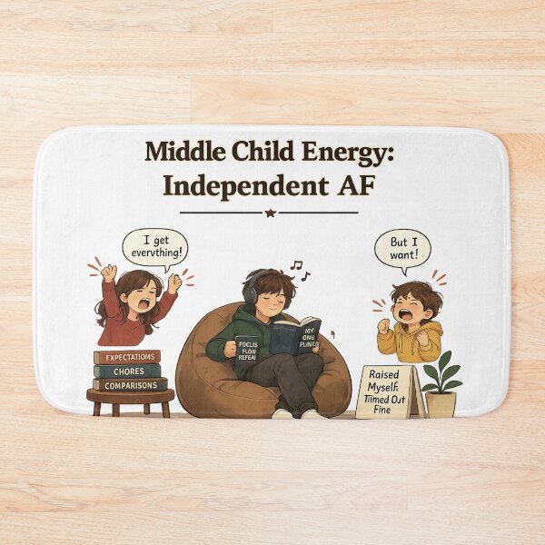 Item preview, Middle Child Energy Independent AF Raised Myself Funny Sibling Humor Design designed and sold by irfanshikh.