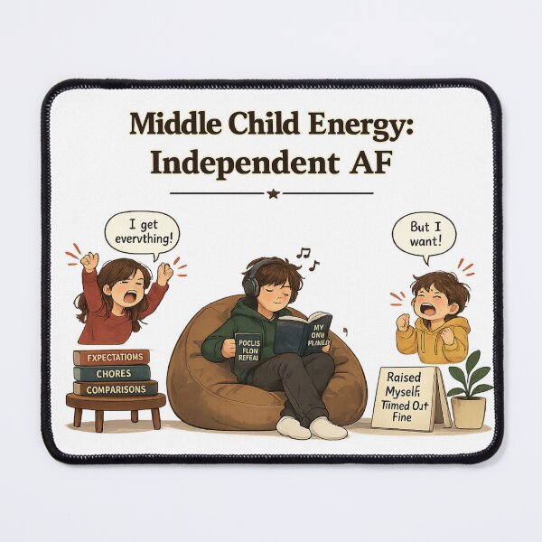 Item preview, Middle Child Energy Independent AF Raised Myself Funny Sibling Humor Design designed and sold by irfanshikh.