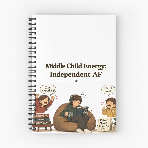 Item preview, Middle Child Energy Independent AF Raised Myself Funny Sibling Humor Design designed and sold by irfanshikh.