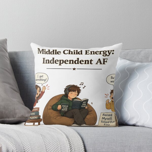 Item preview, Middle Child Energy Independent AF Raised Myself Funny Sibling Humor Design designed and sold by irfanshikh.