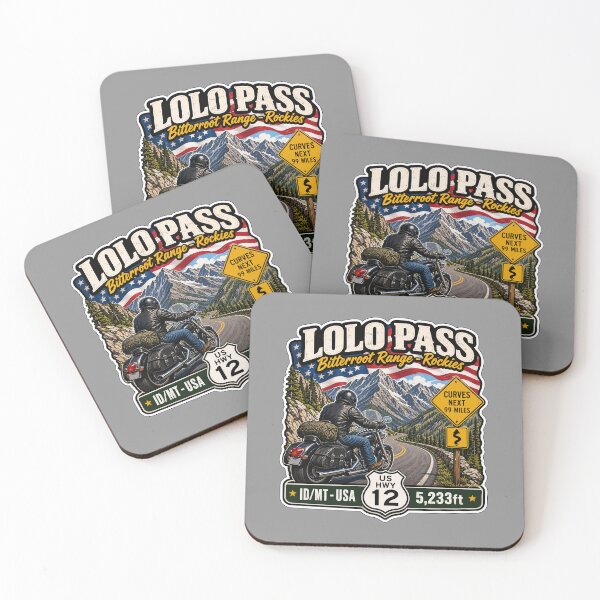 Item preview, Lolo Pass Idaho, Montana Rocky Mountains Motorcycle Sticker TShirt 03 designed and sold by OuterShellUK.