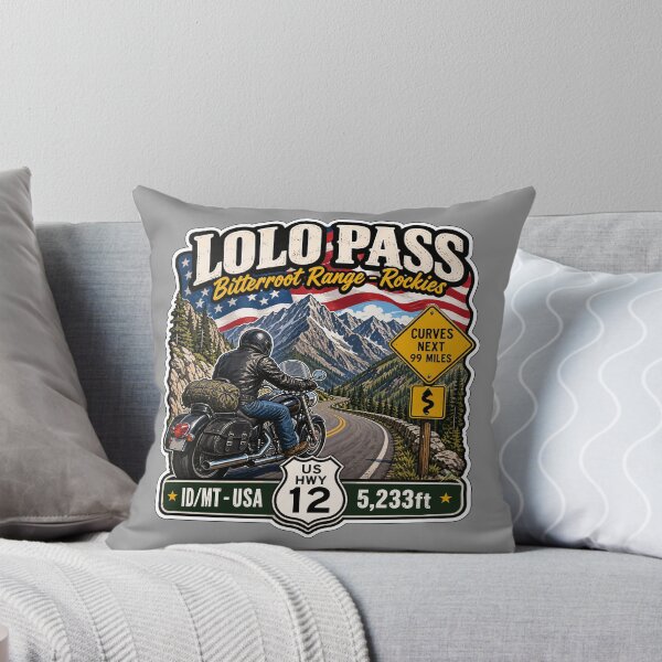 Item preview, Lolo Pass Idaho, Montana Rocky Mountains Motorcycle Sticker TShirt 03 designed and sold by OuterShellUK.