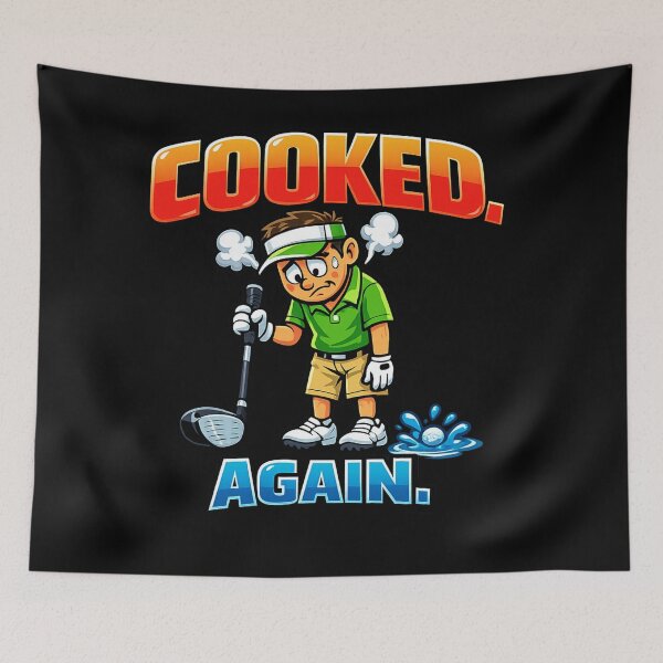Item preview, Cooked Again Funny Golf Meme designed and sold by GainzNGains.
