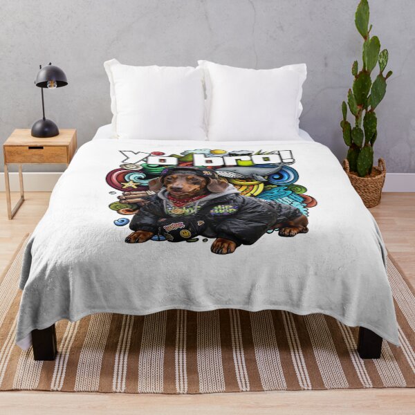 Item preview, Yo Bro Dachshund Hip Hop Funny Dog 90s Streetwear Doodle designed and sold by Neurospicy Trolls.