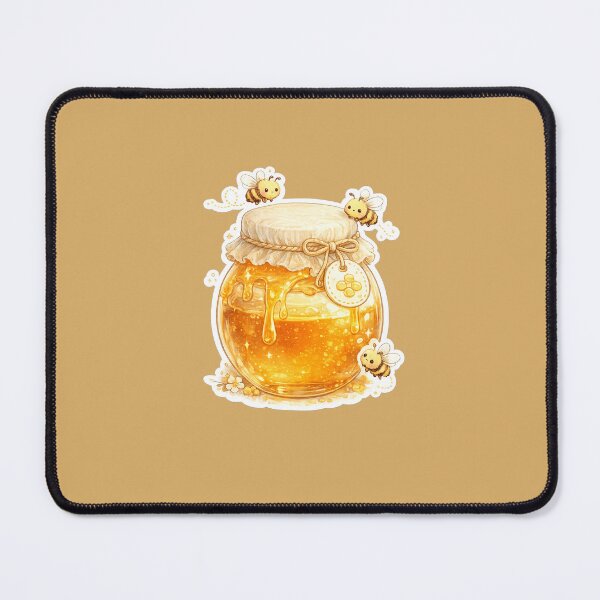 Item preview, Cute Honey Jar Sticker – Kawaii Honey Pot with Adorable Bees & Cottagecore Aesthetic designed and sold by PawsAndpetalstudio.