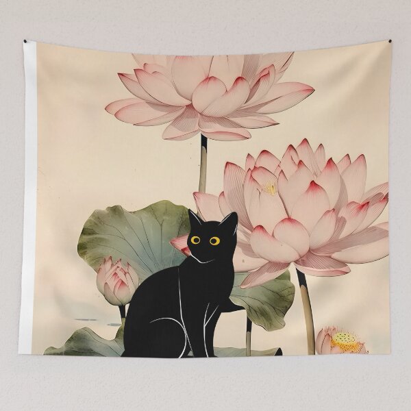 Item preview, Cat Print Koson Lotus designed and sold by PurrfectHome.