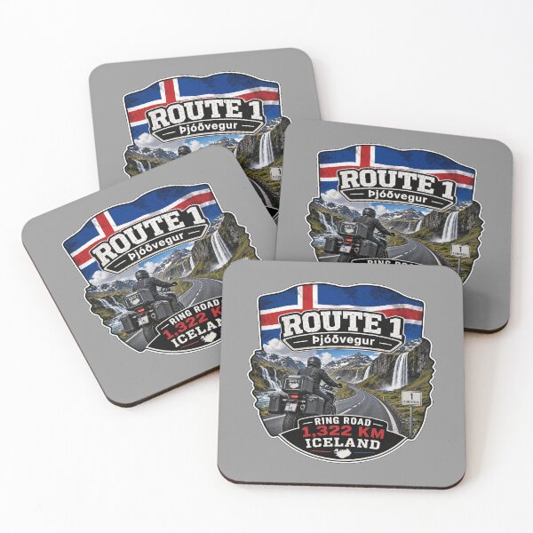 Item preview, Iceland Ring Road Route 1 Motorcycle Sticker TShirt 06 designed and sold by OuterShellUK.