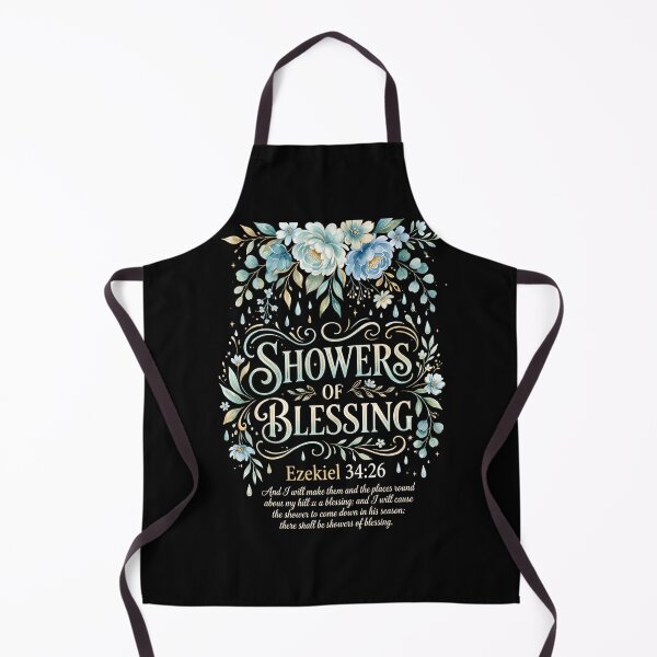 Item preview, Showers of Blessing Bible Verse – Ezekiel 34:26 – Floral Art, Christian design, designed and sold by KINGDOM GOLD STUDIO.
