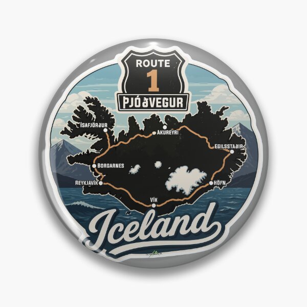 Item preview, Iceland Ring Road Route 1 Motorcycle Sticker TShirt 07 designed and sold by OuterShellUK.