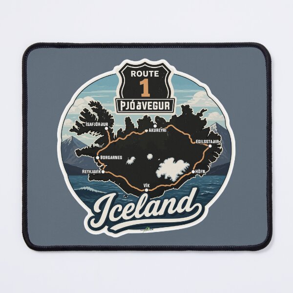 Item preview, Iceland Ring Road Route 1 Motorcycle Sticker TShirt 07 designed and sold by OuterShellUK.