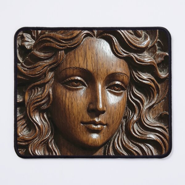 Item preview, Carved Fairy Face on Dark Wood Texture designed and sold by Bondingbonding.