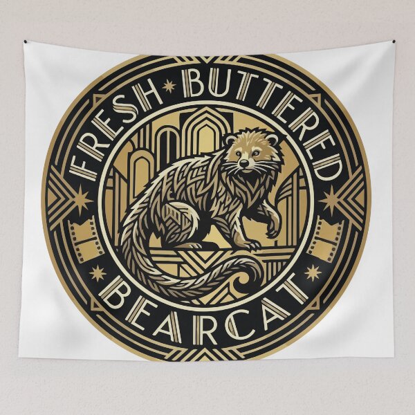 Item preview, Art Deco Binturong Fresh Buttered Bearcat Popcorn Logo designed and sold by Arc2020.