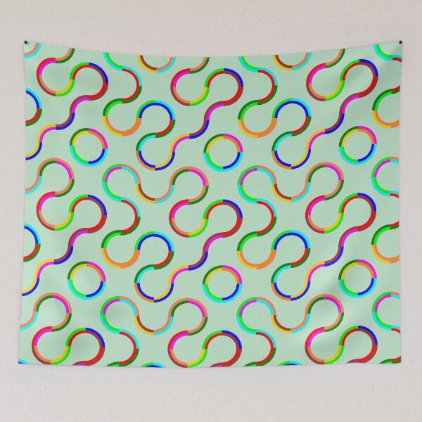 Item preview, Truchet tiles with curved colored lines (version#01) designed and sold by molivi.