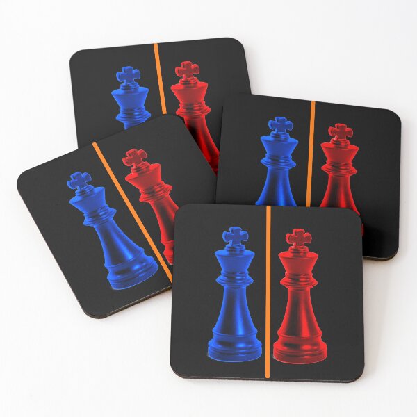 Item preview, Chess king pieces depicting the Blue cyber security vs the Red ethical hackers designed and sold by LittleGreyMan2026.