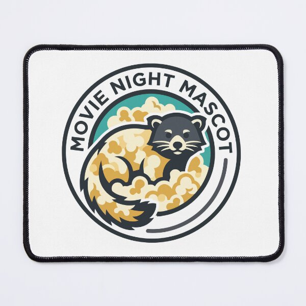 Item preview, Modern Minimalist Binturong Movie Night Mascot Popcorn Badge designed and sold by Arc2020.