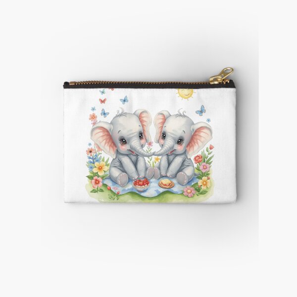 Item preview, Cute Baby Elephants - Pastel Watercolors Picnic designed and sold by DigitfanStudio.