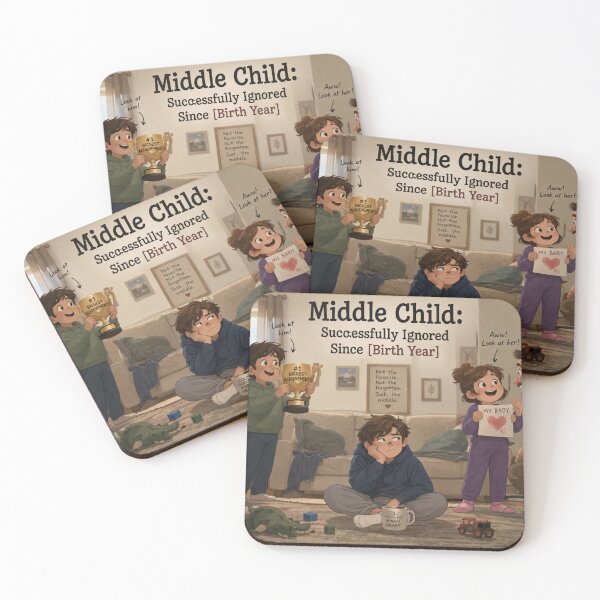 Item preview, Middle Child Successfully Ignored Since Birth Year Funny Family Humor Design designed and sold by irfanshikh.