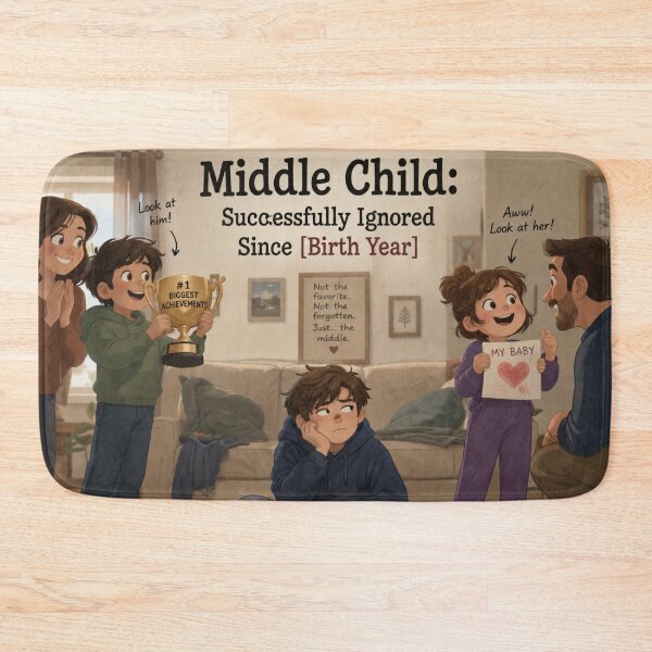 Item preview, Middle Child Successfully Ignored Since Birth Year Funny Family Humor Design designed and sold by irfanshikh.