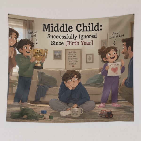 Item preview, Middle Child Successfully Ignored Since Birth Year Funny Family Humor Design designed and sold by irfanshikh.