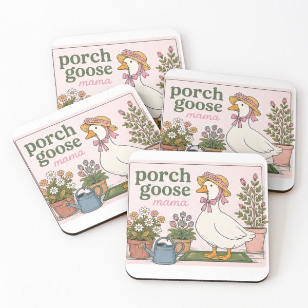 Item preview, porch goose mama with plants designed and sold by Georain.