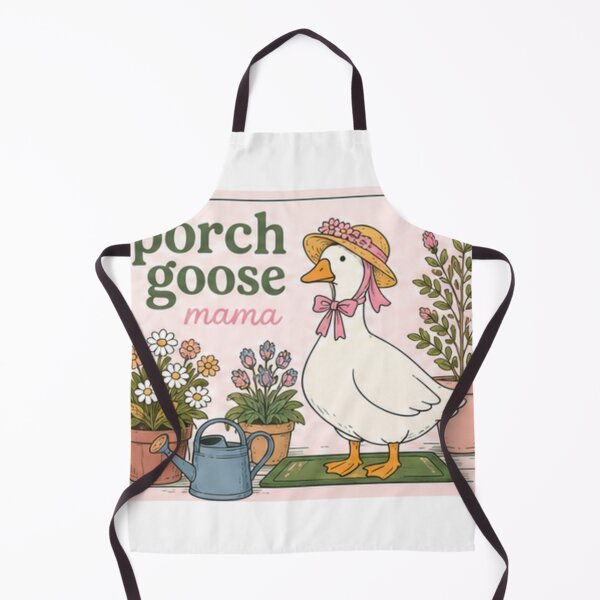 Item preview, porch goose mama with plants designed and sold by Georain.
